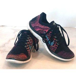 Nike‎ Free RN Flyknit Running Shoes Fire Pink Grape Womens Size 8